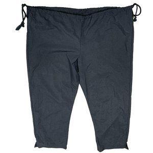 Becca Sport Self Tie Drawstring Side Cropped Capri Pants In Black size Medium